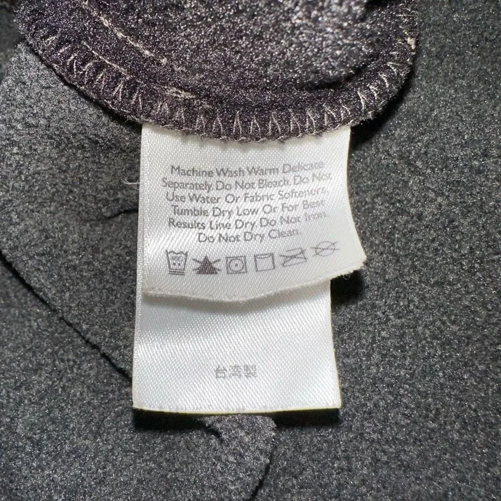 Eddie Bauer Mens Gray Black Fleece Pullover Sweatshirt 1/4th Zip Turtleneck Cozy